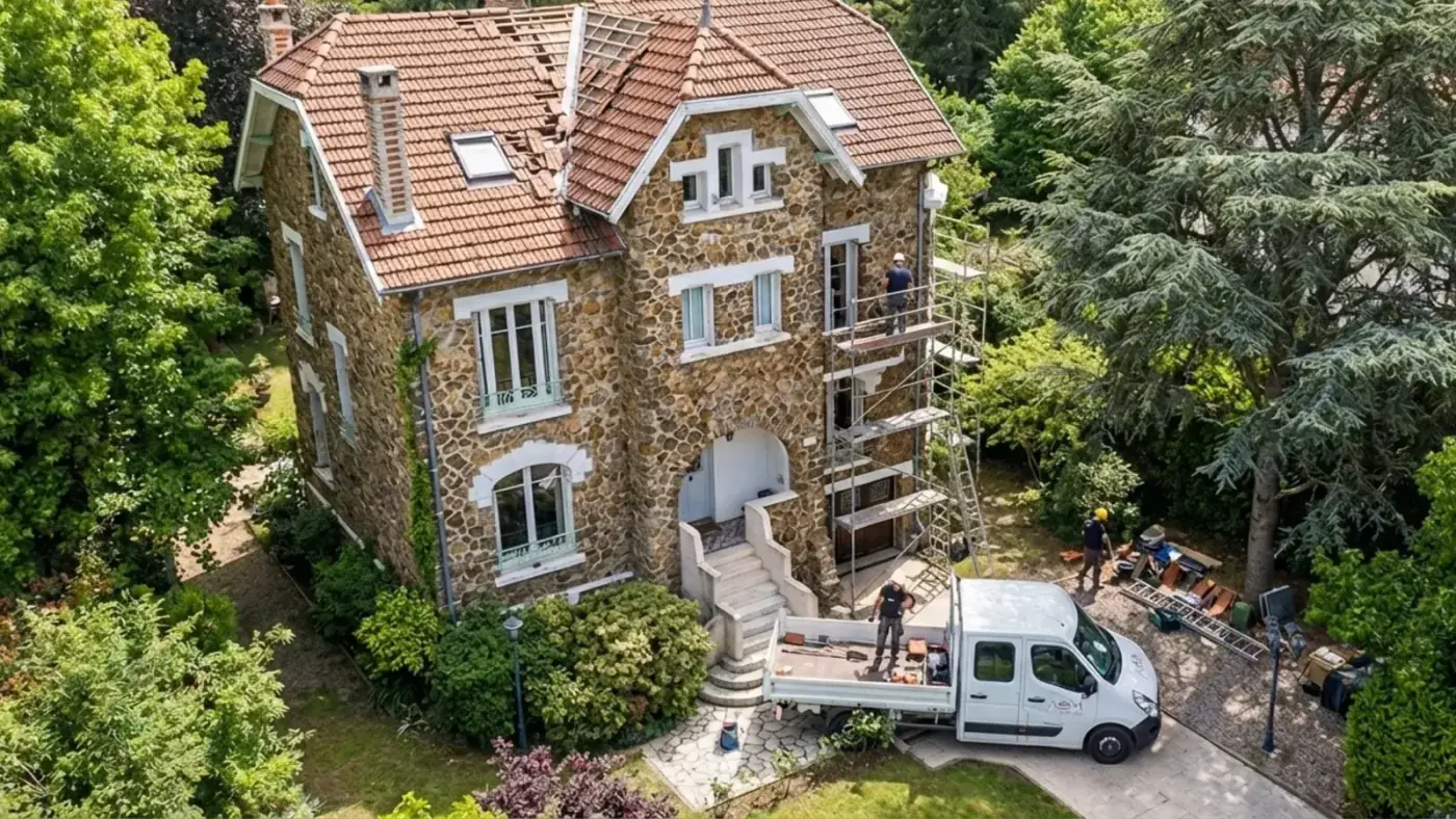 Toiture avant renovation - Villa Meuliere Sceaux