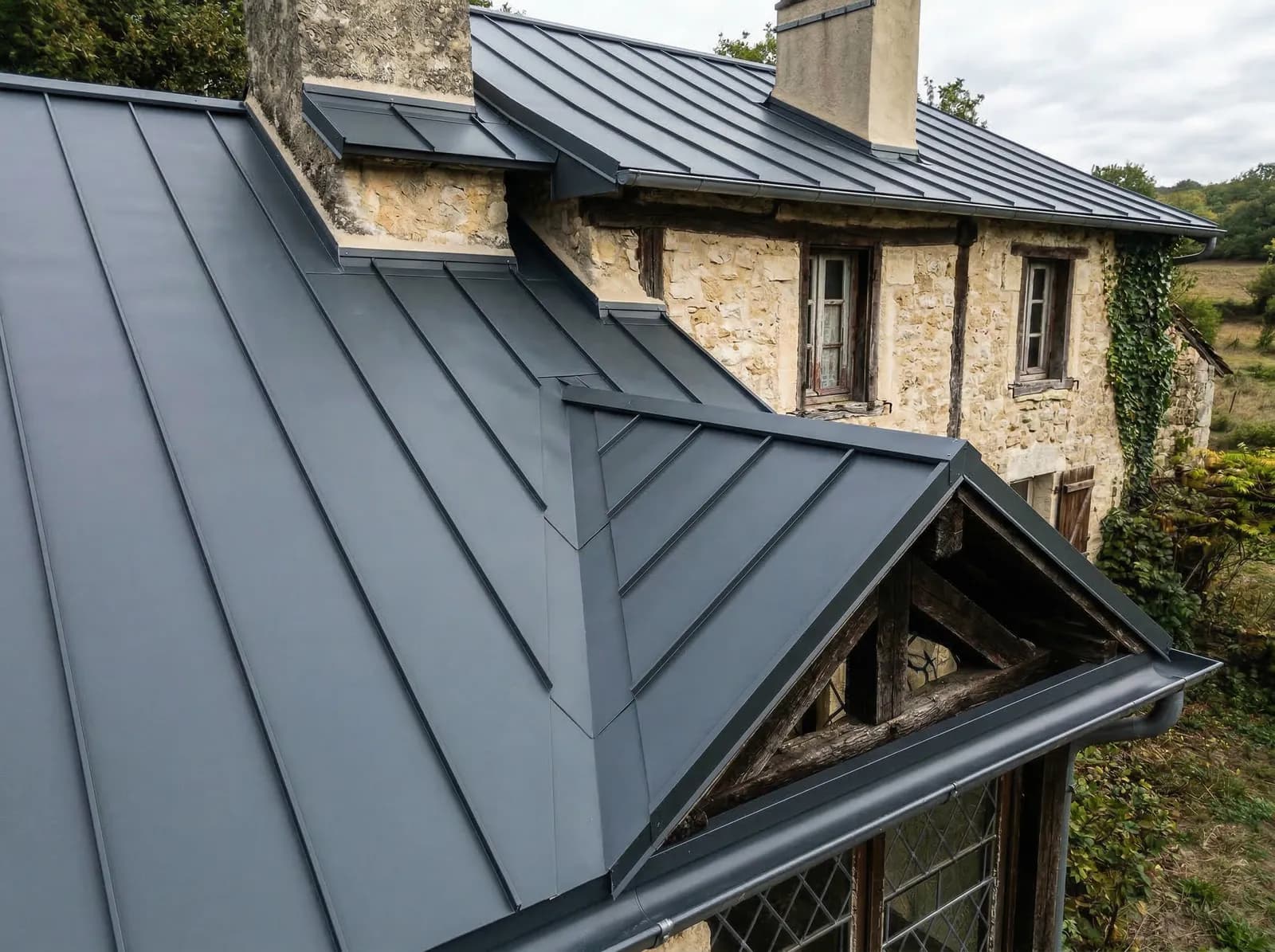 Toiture Zinc Joint Debout - Apres