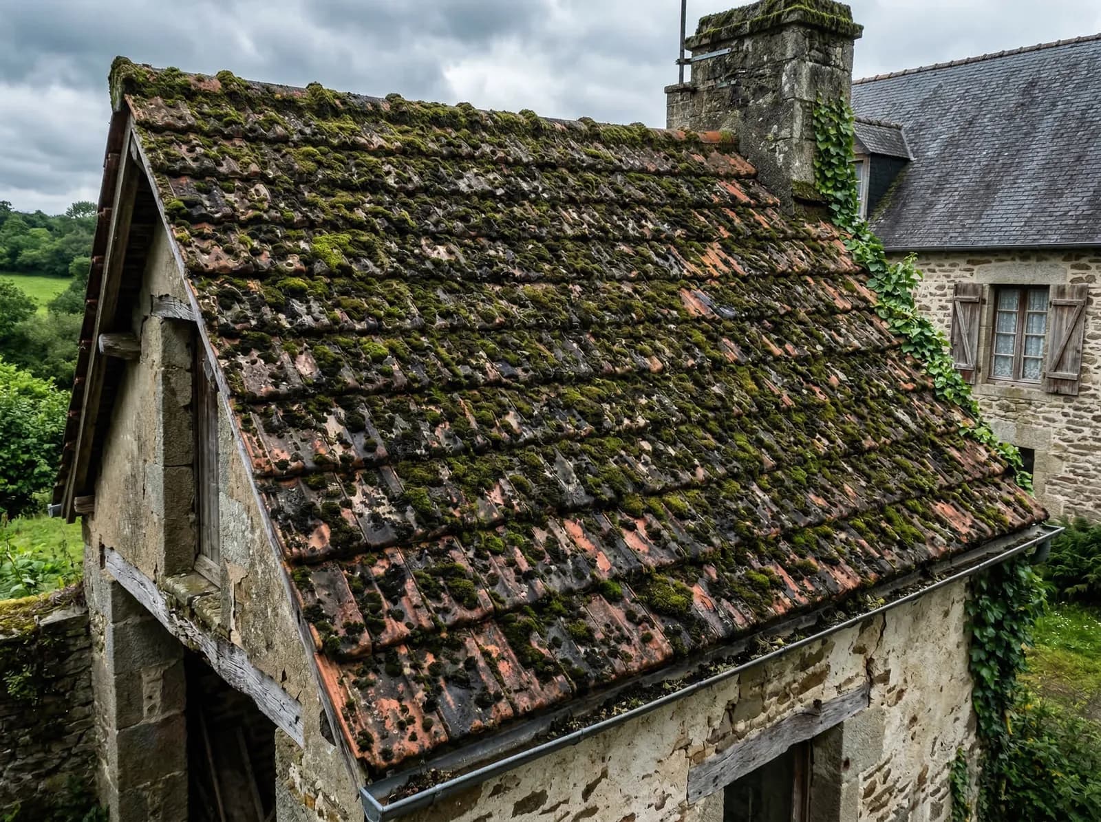 Demoussage & Traitement Hydrofuge - Avant